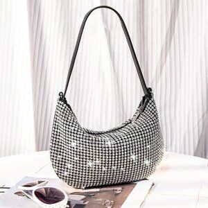 MONTANA WEST Sparkly Rhinestone Clutch Shoulder Hobo Bag NWT